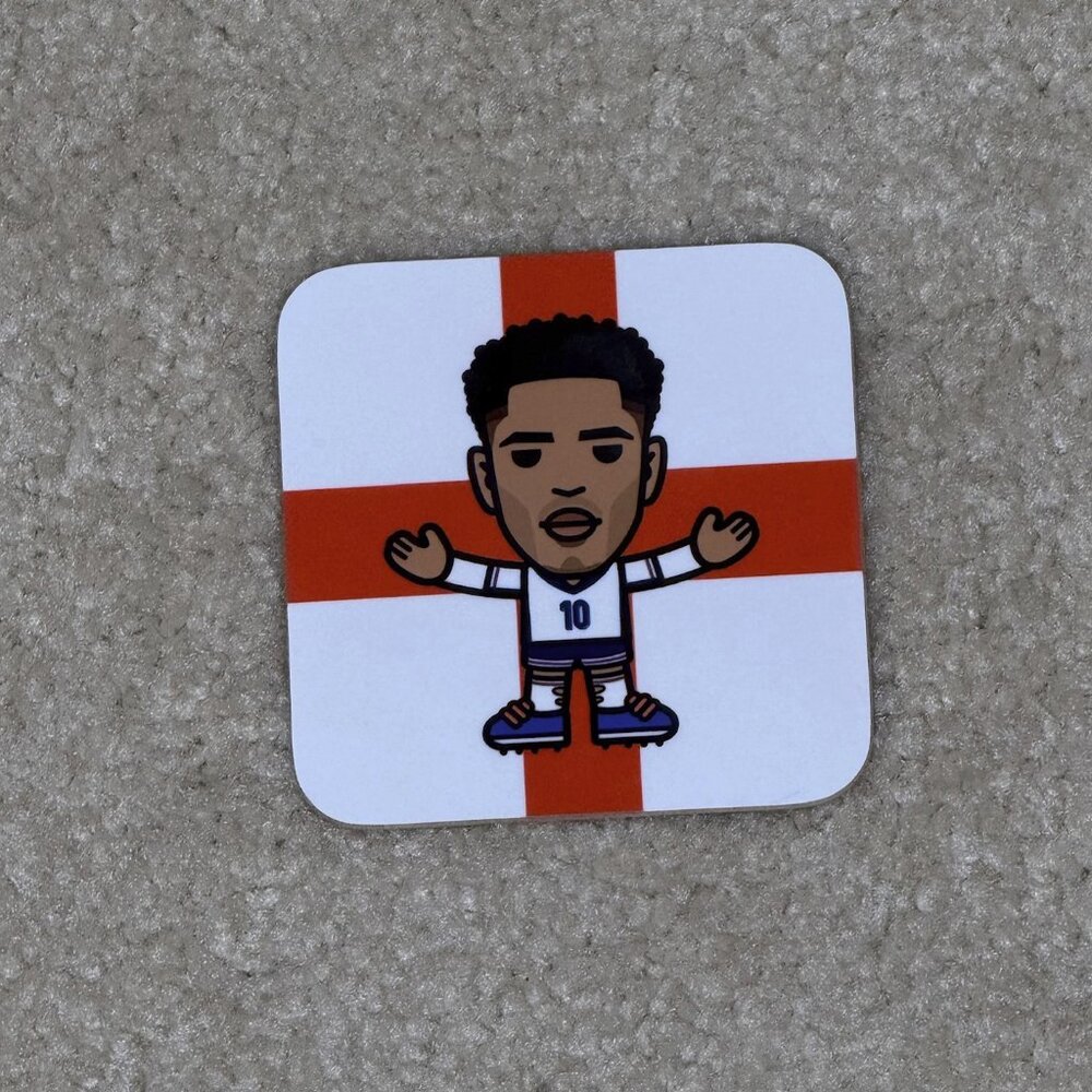 NWOT - Glove and Whistle - England Soccer - Jude Bellingham - Coaster